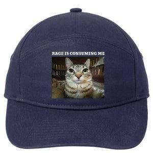 Rage Is Consuming Me Cat Meme 7-Panel Snapback Hat