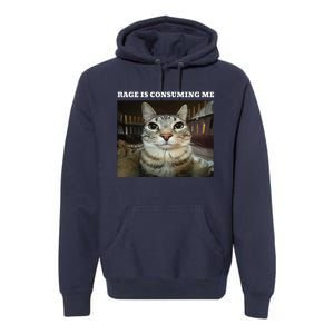 Rage Is Consuming Me Cat Meme Premium Hoodie