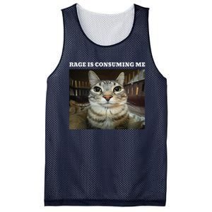 Rage Is Consuming Me Cat Meme Mesh Reversible Basketball Jersey Tank