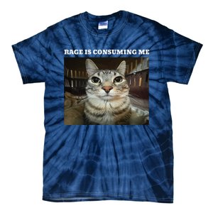 Rage Is Consuming Me Cat Meme Tie-Dye T-Shirt