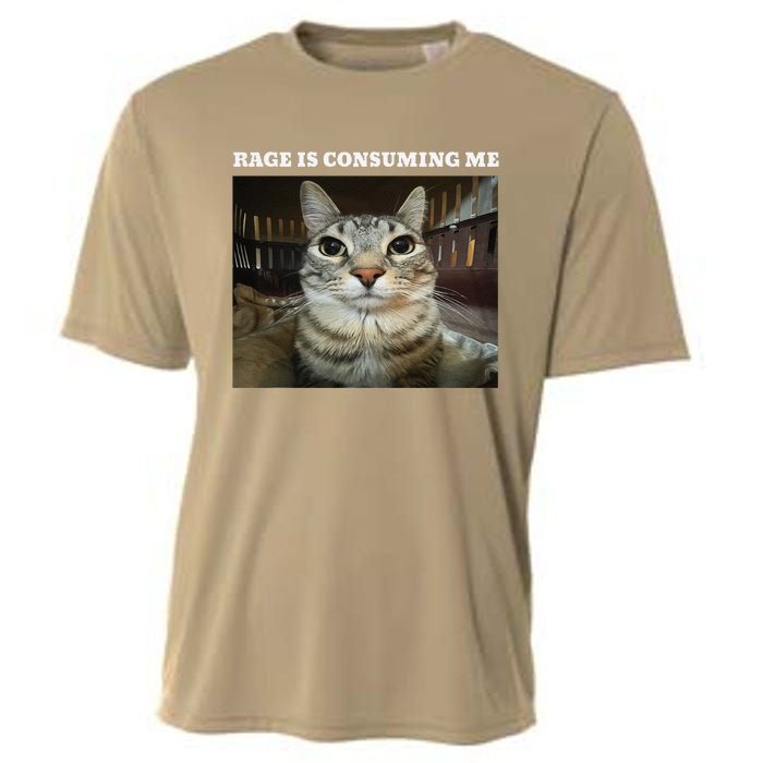 Rage Is Consuming Me Cat Meme Cooling Performance Crew T-Shirt