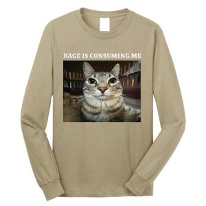 Rage Is Consuming Me Cat Meme Long Sleeve Shirt