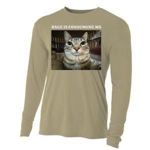 Rage Is Consuming Me Cat Meme Cooling Performance Long Sleeve Crew