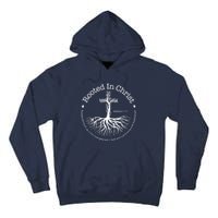 Rooted In Christ Jesus Cross Pray Bible Verse Christian Tall Hoodie