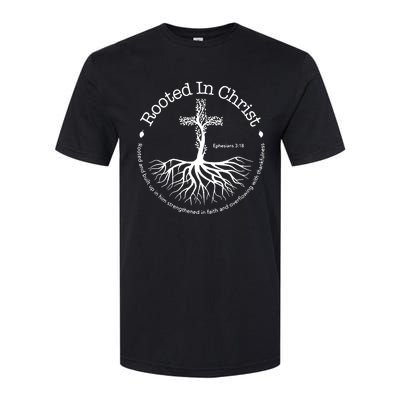 Rooted In Christ Jesus Cross Pray Bible Verse Christian Softstyle CVC T-Shirt