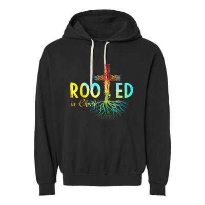 Rooted In Christ Faith Christian Jesus Lovers Garment-Dyed Fleece Hoodie