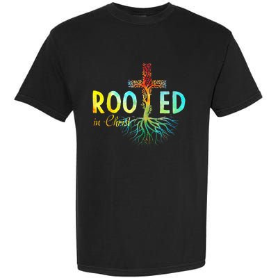 Rooted In Christ Faith Christian Jesus Lovers Garment-Dyed Heavyweight T-Shirt