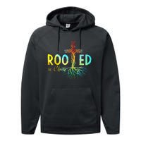 Rooted In Christ Faith Christian Jesus Lovers Performance Fleece Hoodie