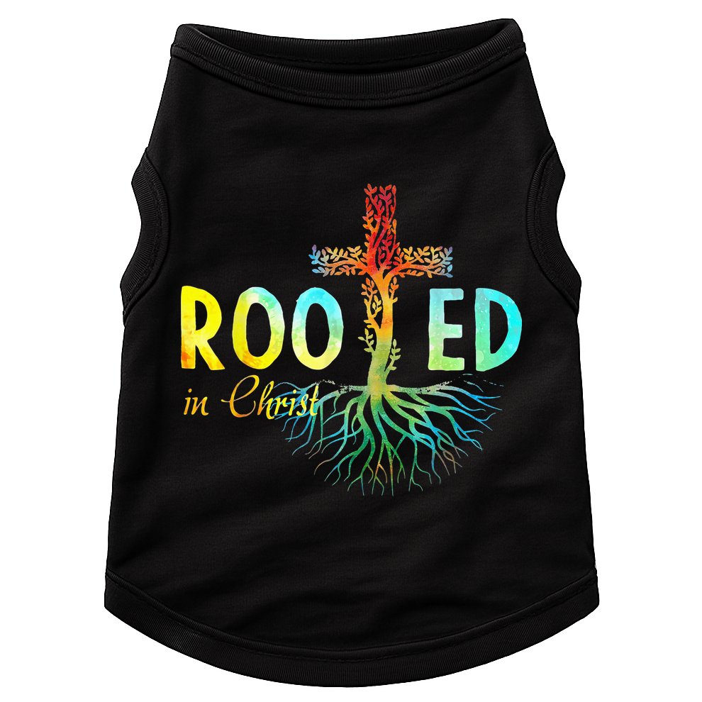 Rooted In Christ Faith Christian Jesus Lovers Doggie Tank