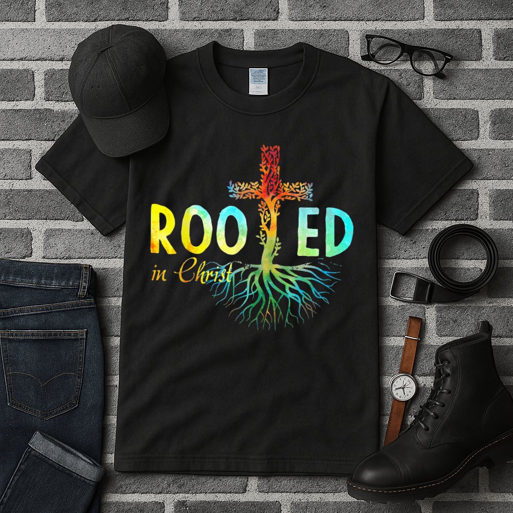 Rooted In Christ Faith Christian Jesus Lovers Tall T-Shirt