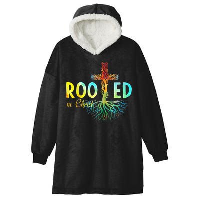 Rooted In Christ Faith Christian Jesus Lovers Hooded Wearable Blanket