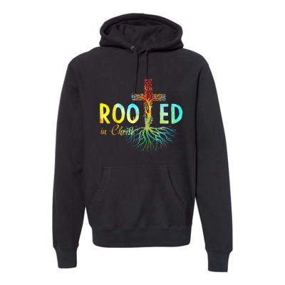 Rooted In Christ Faith Christian Jesus Lovers Premium Hoodie