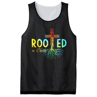 Rooted In Christ Faith Christian Jesus Lovers Mesh Reversible Basketball Jersey Tank