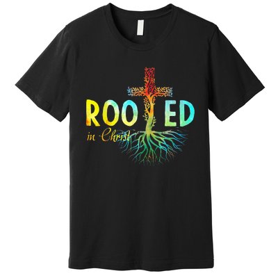 Rooted In Christ Faith Christian Jesus Lovers Premium T-Shirt