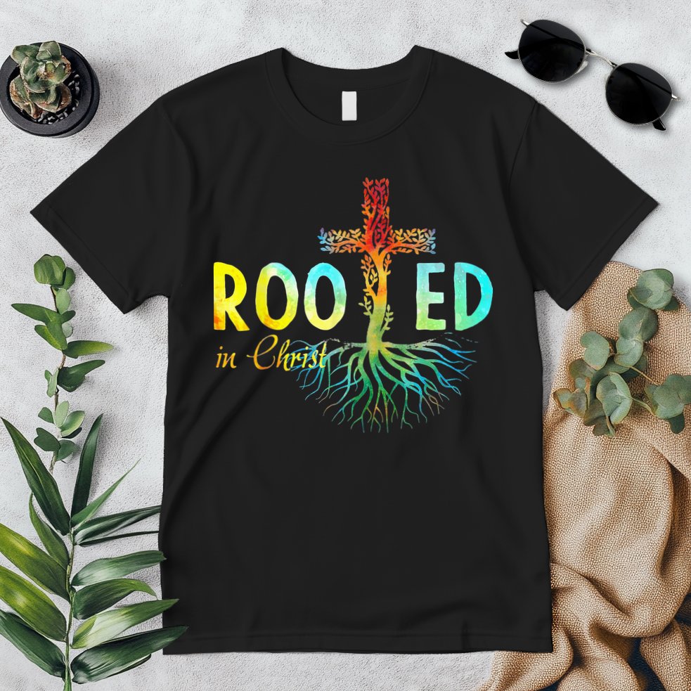 Rooted In Christ Faith Christian Jesus Lovers Premium T-Shirt