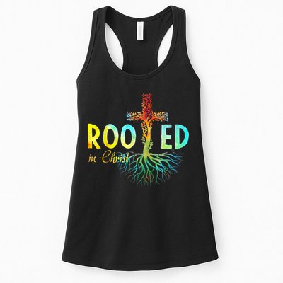 Rooted In Christ Faith Christian Jesus Lovers Womens Tank Top