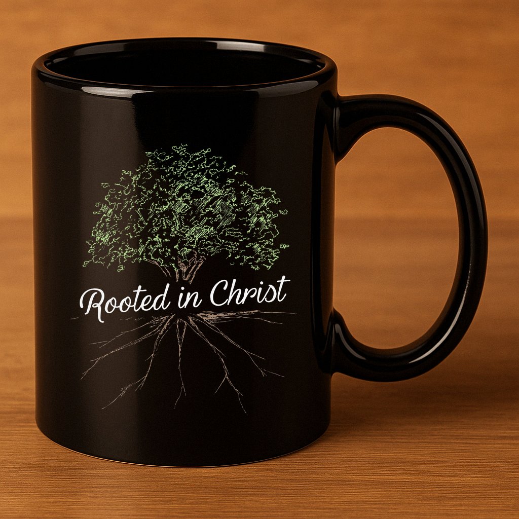 Rooted In Christ Christian Jesus 11oz C Handle Ceramic Mug
