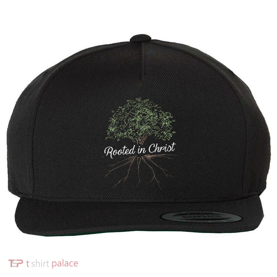 Rooted In Christ Christian Jesus Wool Snapback Cap