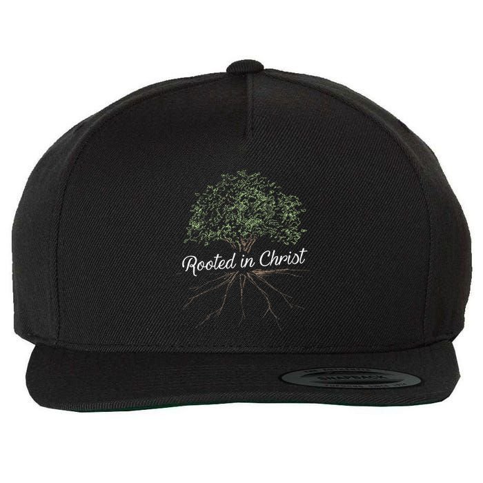 Rooted In Christ Christian Jesus Wool Snapback Cap