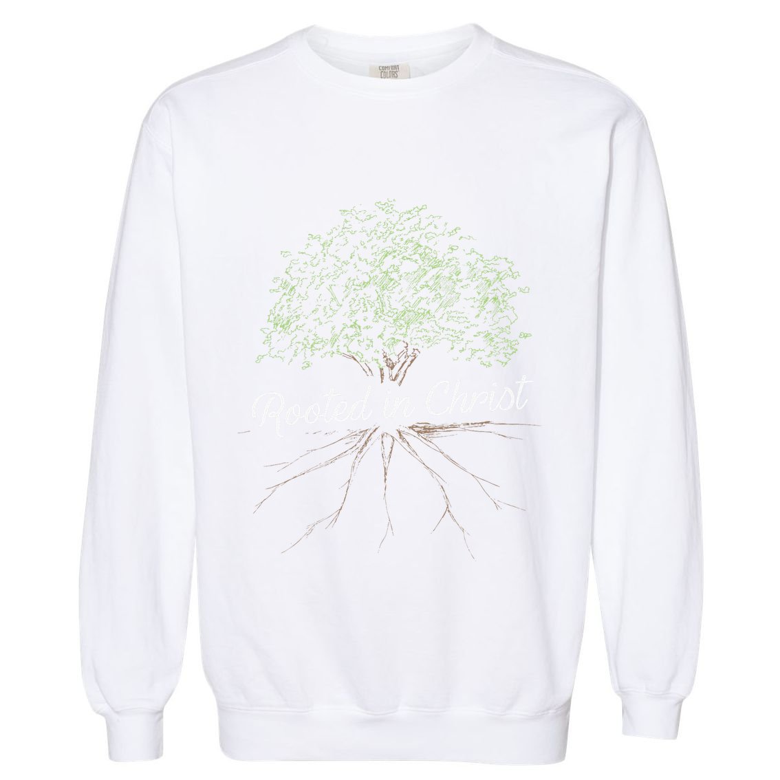 Rooted In Christ Christian Jesus Garment-Dyed Sweatshirt