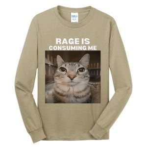 Rage Is Consuming Me Meme Cat Meme Internet Memes Funny Meme Tall Long Sleeve T-Shirt