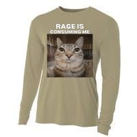 Rage Is Consuming Me Meme Cat Meme Internet Memes Funny Meme Cooling Performance Long Sleeve Crew