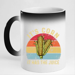 Retro It`s Corn It Has The Juice Funny Corn Trendy 11oz Black Color Changing Mug