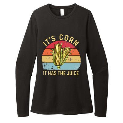 Retro It`s Corn It Has The Juice Funny Corn Trendy Womens CVC Long Sleeve Shirt