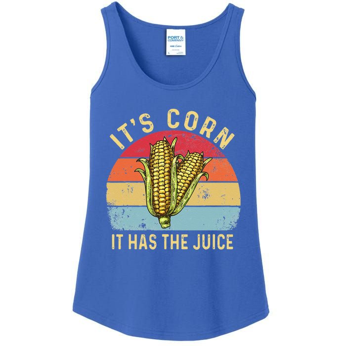 Retro It`s Corn It Has The Juice Funny Corn Trendy Ladies Essential Tank