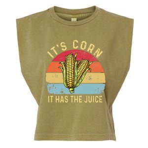 Retro It`s Corn It Has The Juice Funny Corn Trendy Garment-Dyed Women's Muscle Tee