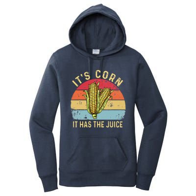 Retro It`s Corn It Has The Juice Funny Corn Trendy Women's Pullover Hoodie