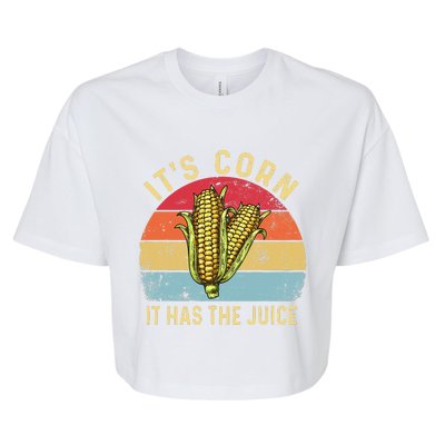 Retro It`s Corn It Has The Juice Funny Corn Trendy Bella+Canvas Jersey Crop Tee