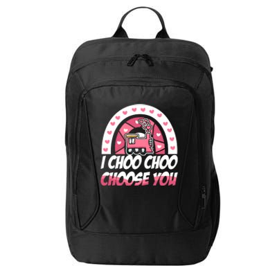 Rainbow I Choo Choo Choose You Valentines Day Train Gift City Backpack