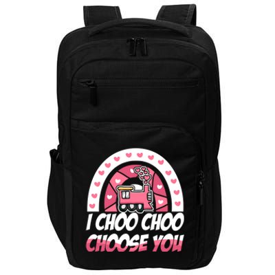 Rainbow I Choo Choo Choose You Valentines Day Train Gift Impact Tech Backpack