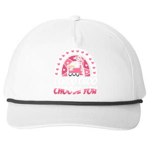 Rainbow I Choo Choo Choose You Valentines Day Train Gift Snapback Five-Panel Rope Hat