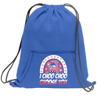 Rainbow I Choo Choo Choose You Valentines Day Train Gift Sweatshirt Cinch Pack Bag