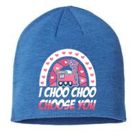 Rainbow I Choo Choo Choose You Valentines Day Train Gift Sustainable Beanie