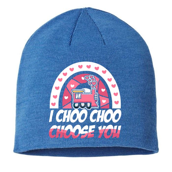 Rainbow I Choo Choo Choose You Valentines Day Train Gift Sustainable Beanie