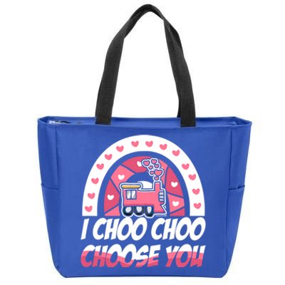 Rainbow I Choo Choo Choose You Valentines Day Train Gift Zip Tote Bag