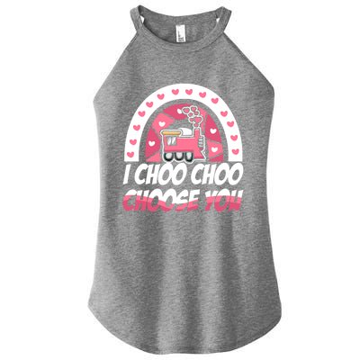 Rainbow I Choo Choo Choose You Valentines Day Train Gift Women’s Perfect Tri Rocker Tank