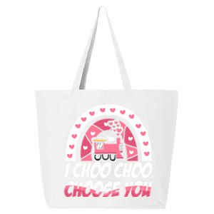 Rainbow I Choo Choo Choose You Valentines Day Train Gift 25L Jumbo Tote