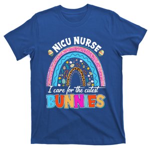 Rainbow I Care For The Cutest Bunnies Nicu Nurse Easter Day Gift T-Shirt