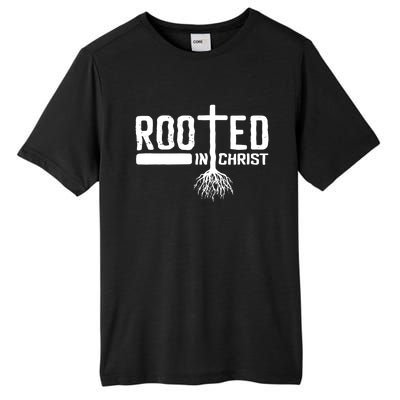 Rooted In Christ Religious Tall Fusion ChromaSoft Performance T-Shirt