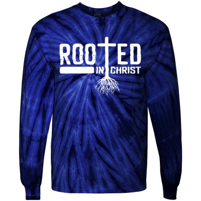 Rooted In Christ Religious Tie-Dye Long Sleeve Shirt