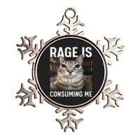 Rage Is Consuming Me Funny Cat Meme Gift Metallic Star Ornament