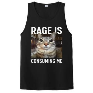 Rage Is Consuming Me Funny Cat Meme Gift PosiCharge Competitor Tank