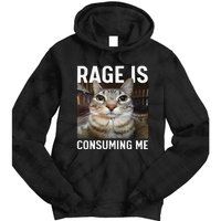 Rage Is Consuming Me Funny Cat Meme Gift Tie Dye Hoodie