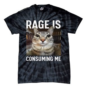 Rage Is Consuming Me Funny Cat Meme Gift Tie-Dye T-Shirt