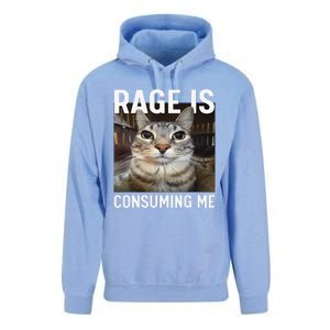 Rage Is Consuming Me Funny Cat Meme Gift Unisex Surf Hoodie