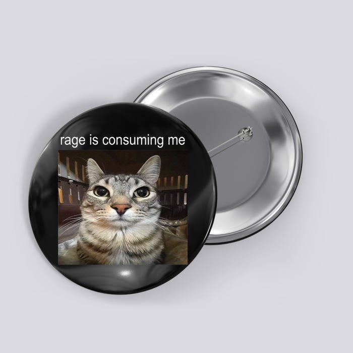 Rage Is Consuming Me Silly Staring Cat Meme Button